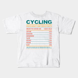 Funny Cycling Nutritional Facts Kids T-Shirt